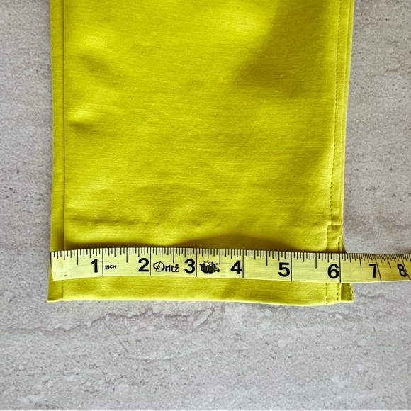 St John Yellow Pull-up Ankle Pants Trousers Size 4 - Picture 7 of 9
